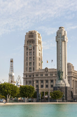 Gas and oil rig platform in the port of Tenerife. Spain