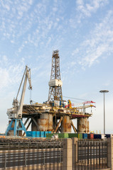 Gas and oil rig platform in the port of Tenerife. Spain