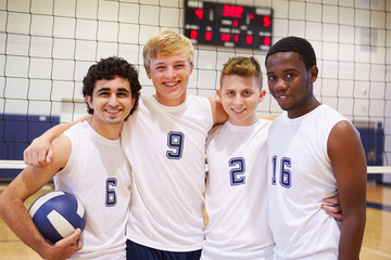 Members Of Male High School Volleyball Team