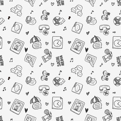 seamless doodle communication pattern