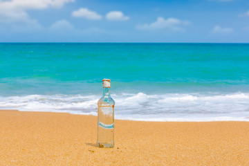 Bottle  on a beach