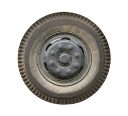 Truck wheel (with clipping path) isolated on white background