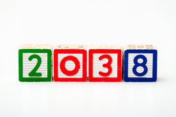 Wooden block for year 2038