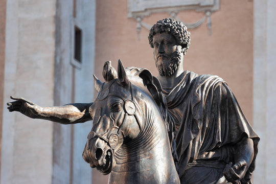 Fototapeta Statue of Marco Aurelio, Rome, Italy