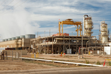 Geothermal power plant close-up
