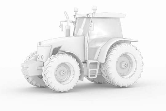 Tractor IV - white isolated