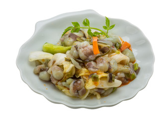 Raw octopus salad