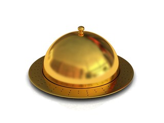 Restaurant cloche isolated on white background