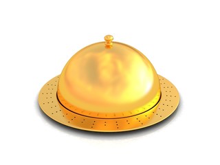 Restaurant cloche isolated on white background