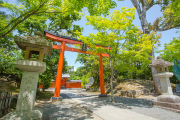 shrine entrance, Japanese shrine gate Kyoto, Japan,16 May 2014
