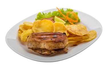 Grilled pork with potato