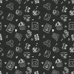 seamless doodle communication pattern