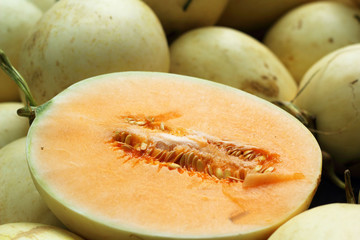yellow cantaloupe - asia fruit in the market