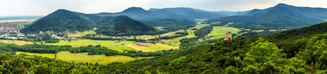 Panoramic view of Alsace mountains