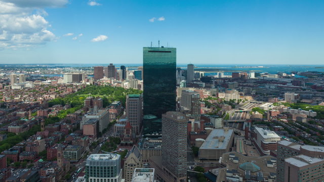 Aerial timelaspe of Boston skyline - Massachusetts - USA