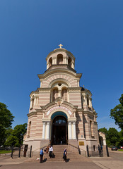 Fototapeta na wymiar Nativity of Christ Cathedral (1884) in Riga, Latvia