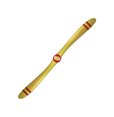 Airplane propeller in golden design