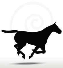 horse silhouette in running position