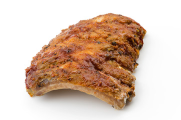 Ribs bbq pork isolated white background