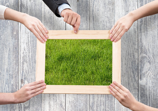 Frame with grass