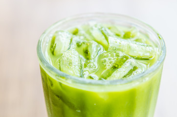 Iced green tea latte