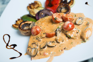 Meat sauce grilled vegetables