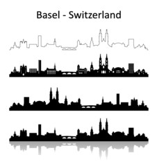 Skyline Basel - obrazy, fototapety, plakaty