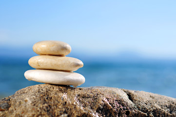 Zen stones on the beach