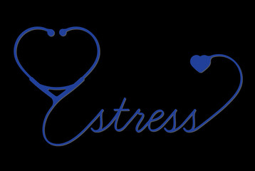 Medical stress symbol, cardiogram,  vector
