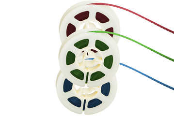 Three film tape reels