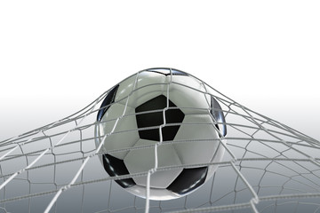 Fußball Netz auf Weiß