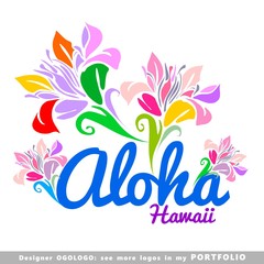 aloha, hawaii, leaves, hibiscus, floral, illustrations