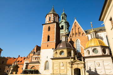 Fototapeta na wymiar Royal palace in Wawel, Krakow, Poland.