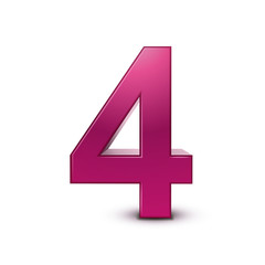 Fototapeta premium 3d shiny pink number 4
