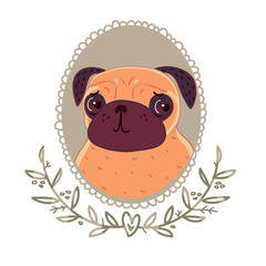Pug with cute eyes