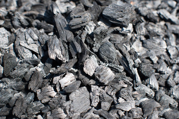 Pile of charcoal lumps