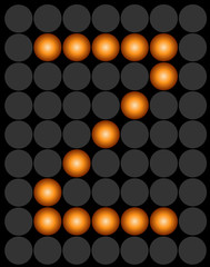 Z orange dotted digital led alphabet