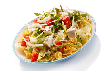 Pasta with feta cheese and vegetables