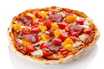 Pizza on white background