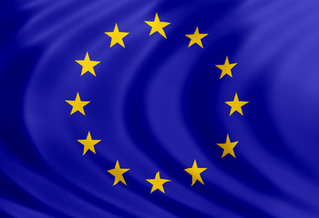European Union flag of silk