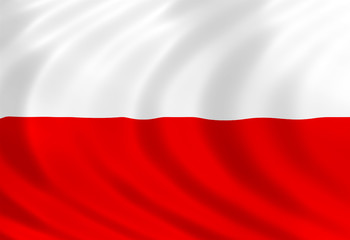 Poland flag of silk