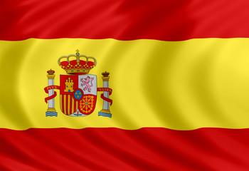 Spain flag of silk