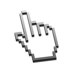 Hand with pointing finger isolated