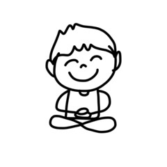 hand drawing cartoon happy kids