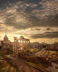 Foto op Canvas Beroemde Romeinse ruïnes in Rome, hoofdstad van Italië © Tomas Marek