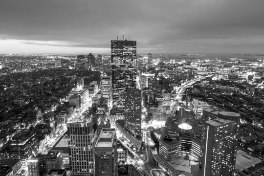 Fototapeta Aerial view of Boston in Massachusetts