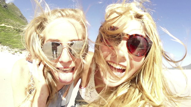 Girls taking a selfe