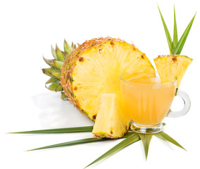 juice and sliced pineapple
