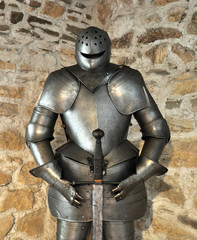Old metal armor for knights