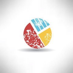 Chart symbol,grunge vector